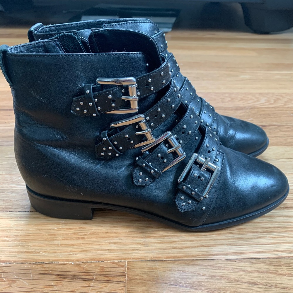 Rebecca Minkoff side zipper Buckle booties